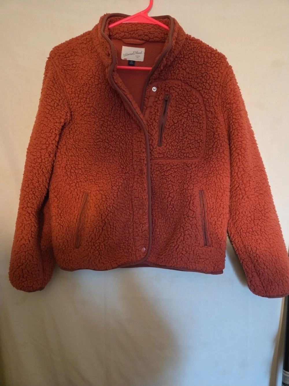 Universal Thread Rust Orange Teddy Sherpa Jacket